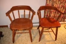 (2) Miscellaneous Wooden Chairs