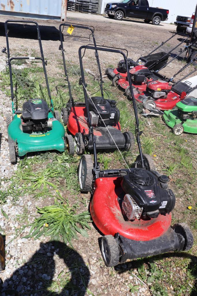 (3) Various Lot Of Push Mowers