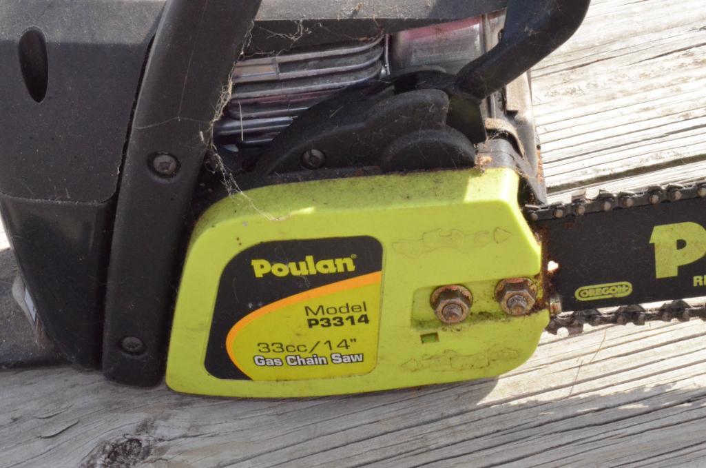 Poulan Model P3314 Gas Powered Chainsaw, 14 in. Blade