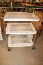 Vintage 3-Tier Rolling Metal Cart