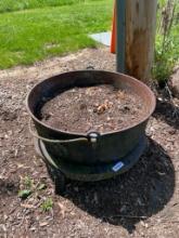 CAST IRON KETTLE USED AS FLOWERBED