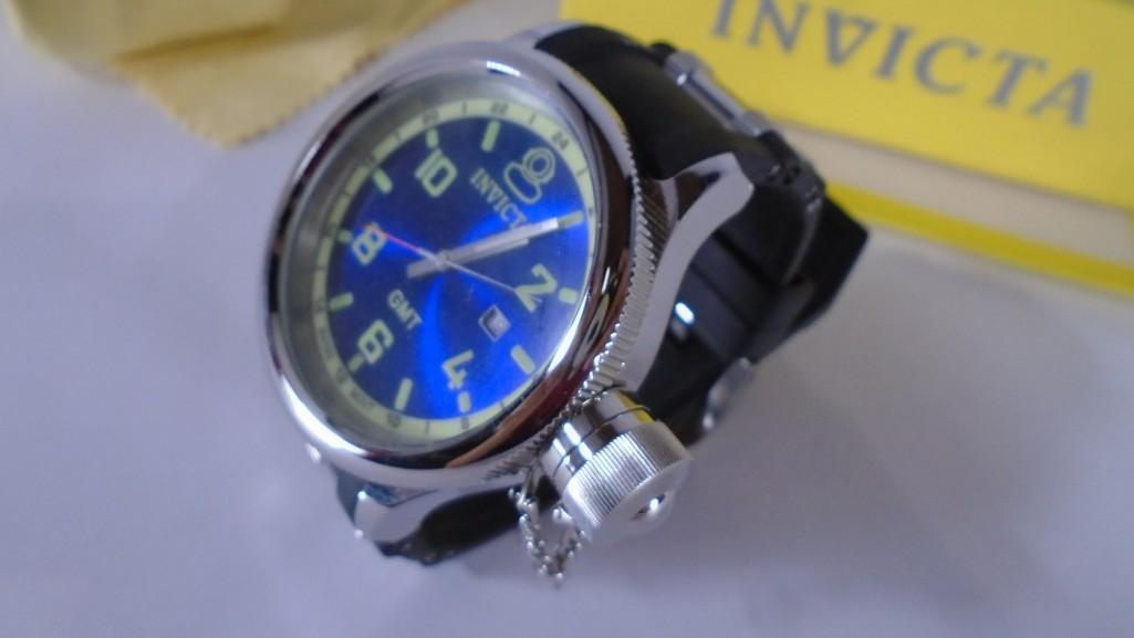 Invicta Russian Diver Watch #6610 Blue Green In Box with Book and Cleaning Cloth