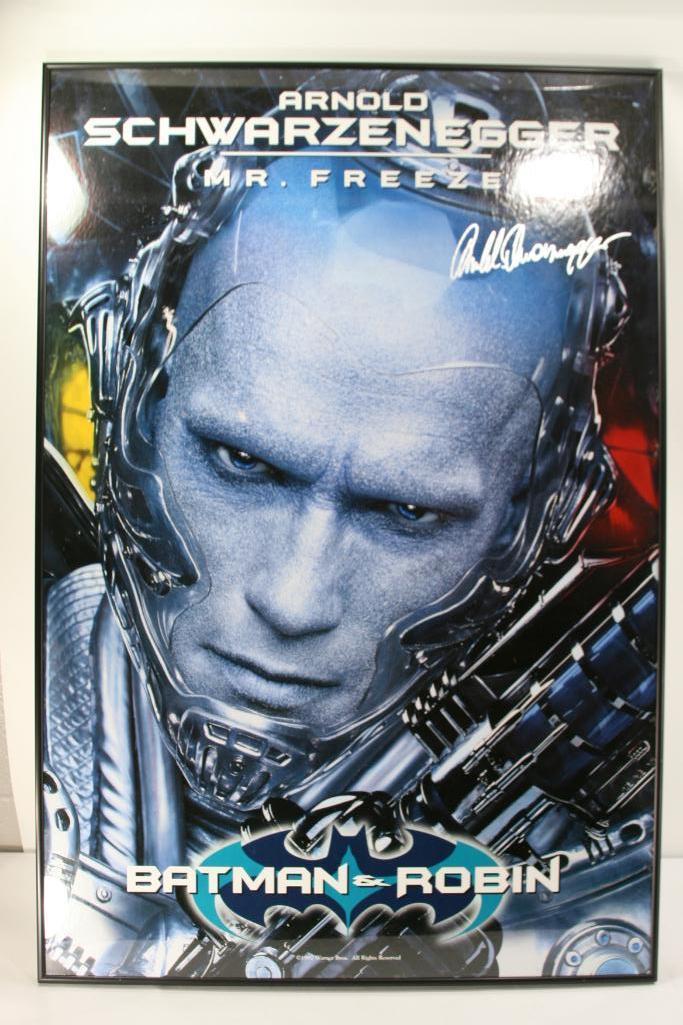 Framed Poster Signed by Arnold Schwarzenegger "Mr. Freeze" NO Certificate