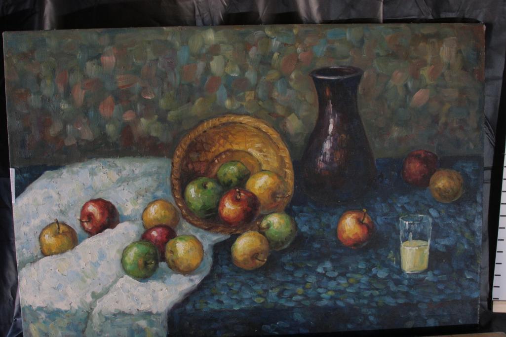 24x36" Fruits on table Framed Art by Duford
