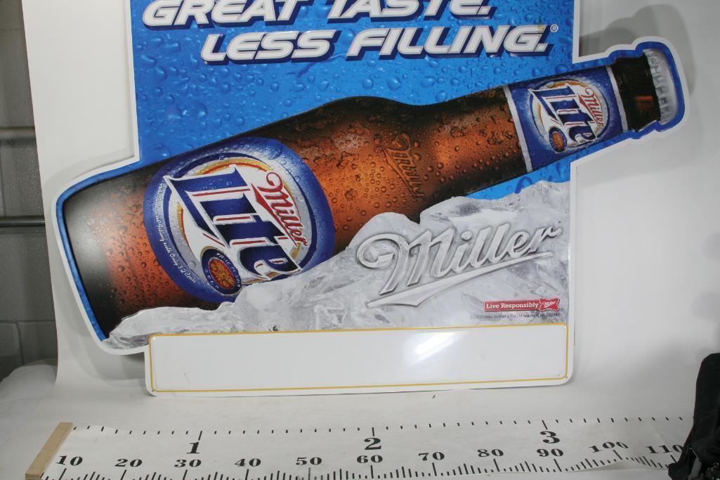 Miller Lite Metal Ad Sign 3.5 ft x 2.5 ft