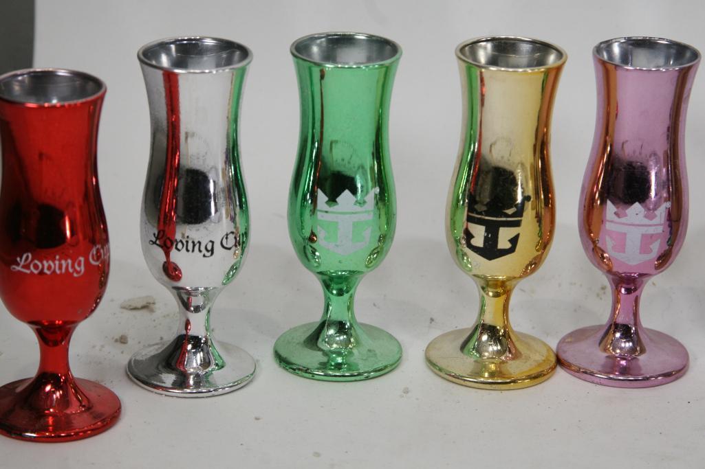 Carribean Cruise Ship Memorabilia Shot Glasses 1990's 3.5 inches 10 units