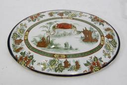 Antique Royal Doulton Burslem Oval Dishw/Lid Madras England Floral Design Gold Trim 11.5x7.5x5"