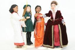 The Girls Of Many Lands Doll Collections 9 inch Dolls with Stands and Information Brochure.