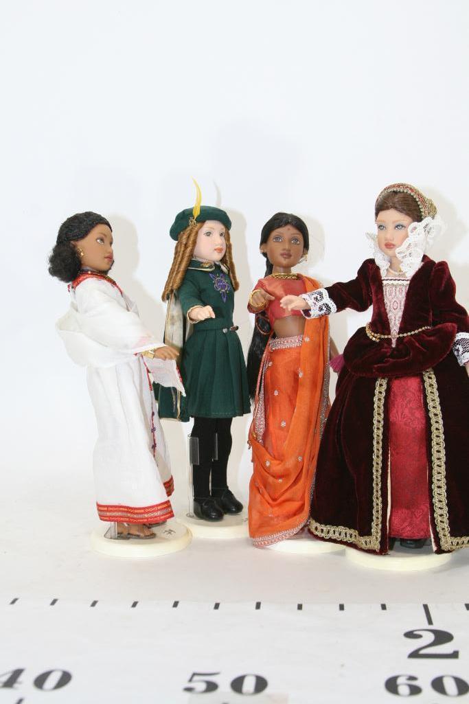 The Girls Of Many Lands Doll Collections 9 inch Dolls with Stands and Information Brochure.