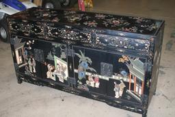 Hand carved Japanese Asian Dresser 5ft Long 33" Tall