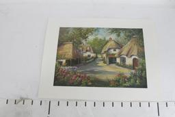 Reprint Art of Village Painting 13in x 11in