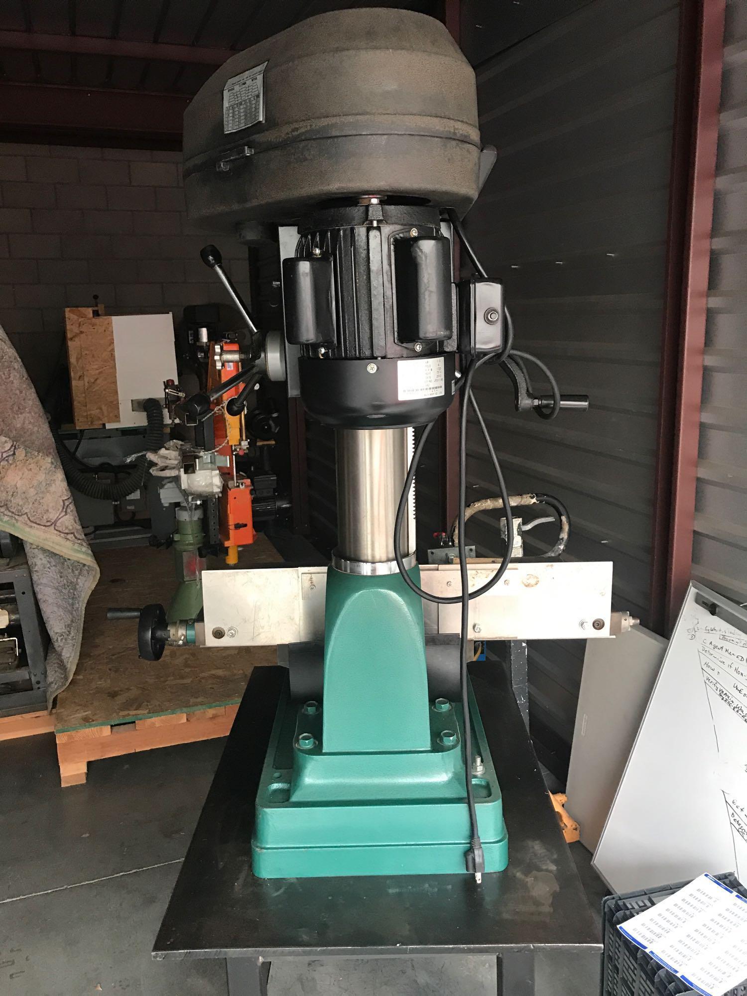 Grizzly Industrial Drill Press on Rolling Cart 15 Bits 110/220v 2HP Works see video.