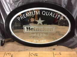 Heineken oval Bar Mirror 2ft Tall 3ft wide