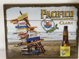 Wooden Pacifico Beers Bar Picture 17in tall 24in Wide