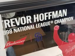 Padres Budweiser Framed Glass art 1998 National League Champion Trevor Hoffman 2ft tell 4ft wide
