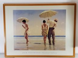 Jack Vettriano Signed Portland Gallery Framed Art Signed 21in Tall 44in Wide