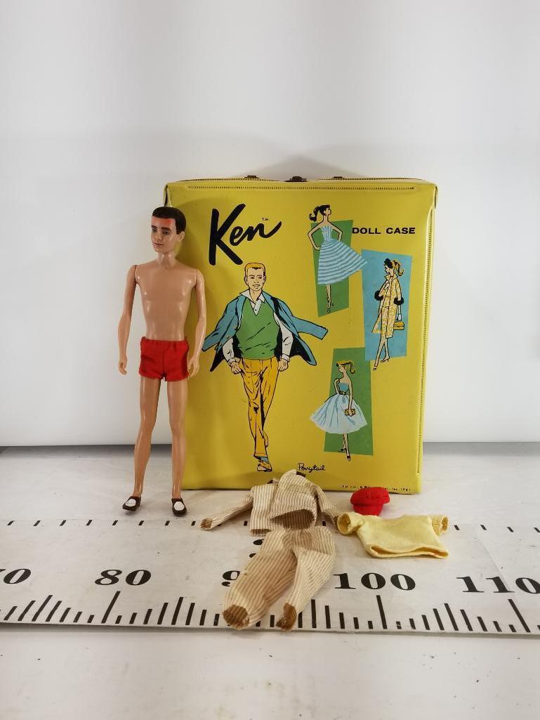 Vintage Ken Doll Case with Ken Doll with Clothing