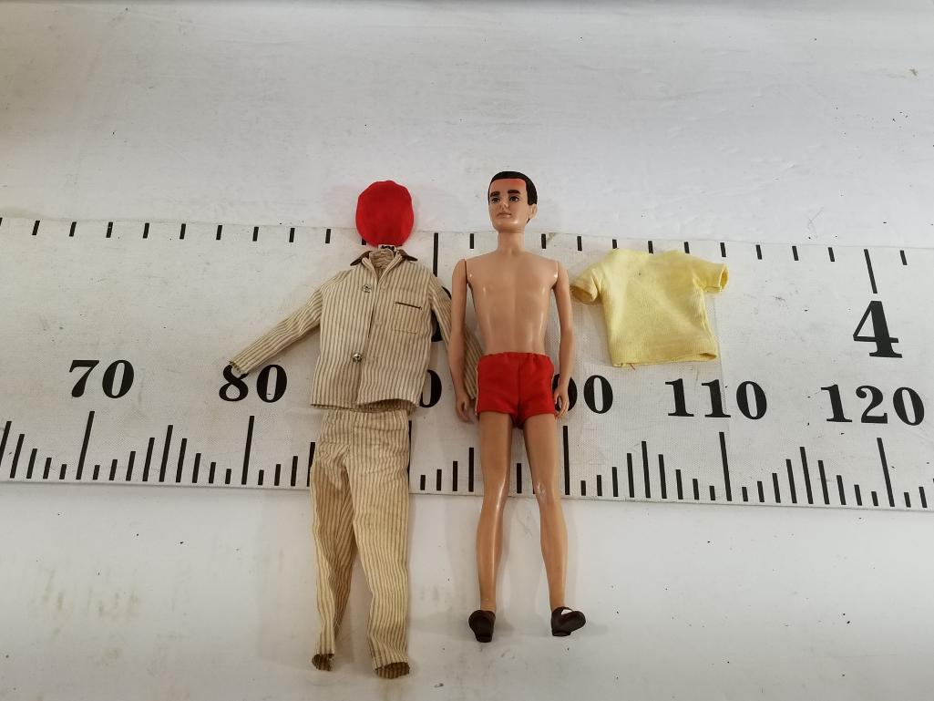 Vintage Ken Doll Case with Ken Doll with Clothing