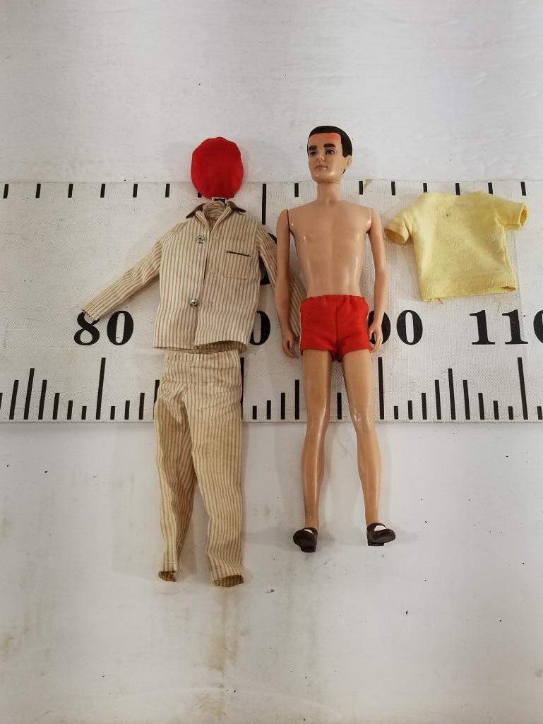 Vintage Ken Doll Case with Ken Doll with Clothing