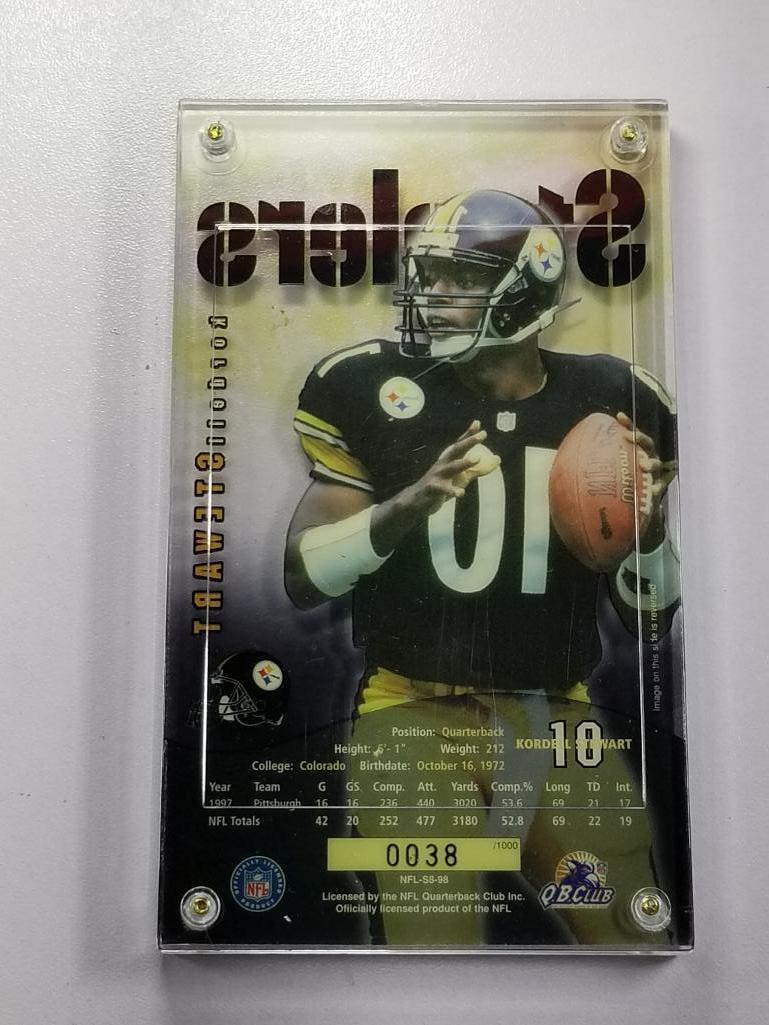 1998 NFL Kordell Stewart 24K Gold Metal and 24k Signature Collectible 2 Card Limited Edition Set