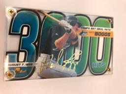 MLB 1999 Hank Aaron 715 Home Runs & Wade Boggs 3000 Hits 24k Gold Signature 2-Card Set