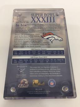 NFL Super Bowl MVP John Elway 24k Gold Metal Card Limited Edition 368/1999 w/ CoA