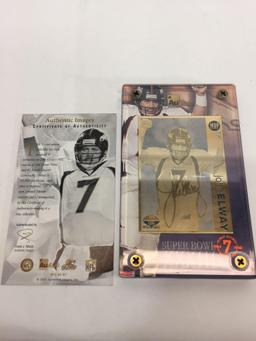 NFL Super Bowl MVP John Elway 24k Gold Metal Card Limited Edition 368/1999 w/ CoA