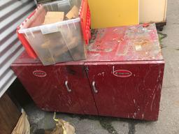 Metal Snap On Storage Two Door Cabinet with Contents Location: Rear Lot