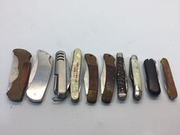 Lot of 10 Very Small Pocket Knives