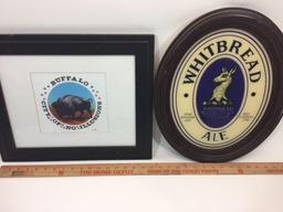 2 Framed Art Pieces each 17in x 14in - Whitebread Ale - Buffalo City of No Illusions