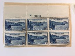 US Postage 1934 6 cent Crater Lake Stamps - 5 sheets of 6