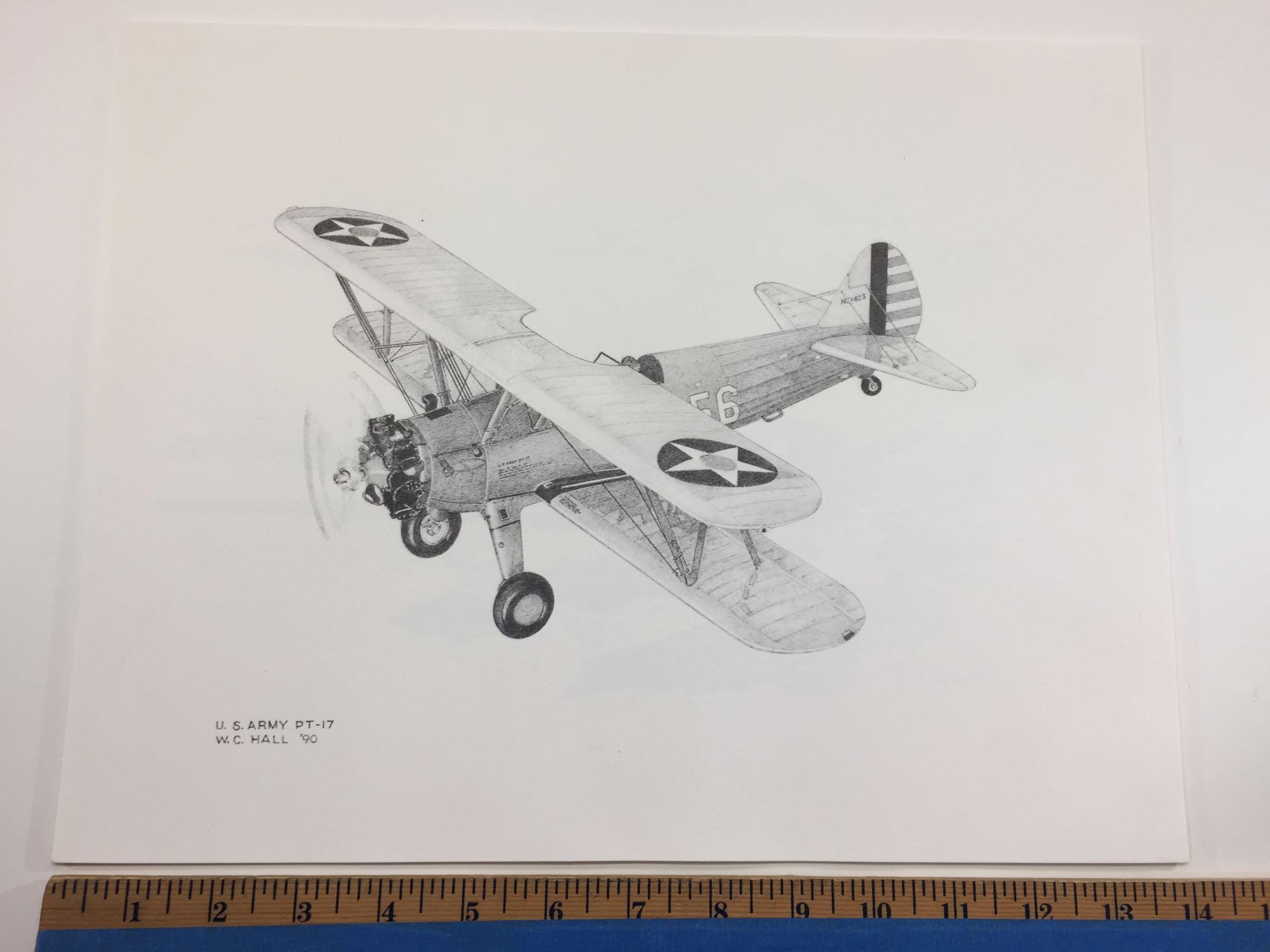 6 W.C. Hall Aviation Prints 11in x 14in