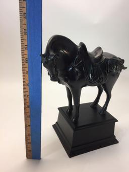 Metal Horse Statuette 12in Tall