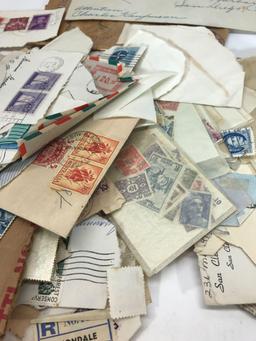 Bag of Vintage Stamps All Over the World