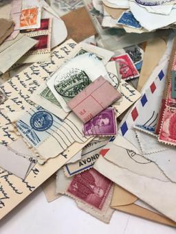 Bag of Vintage Stamps All Over the World