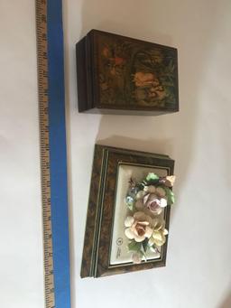 Capodimonte Italy Trinket Box Ruuge Swiss Music Box 2 Units