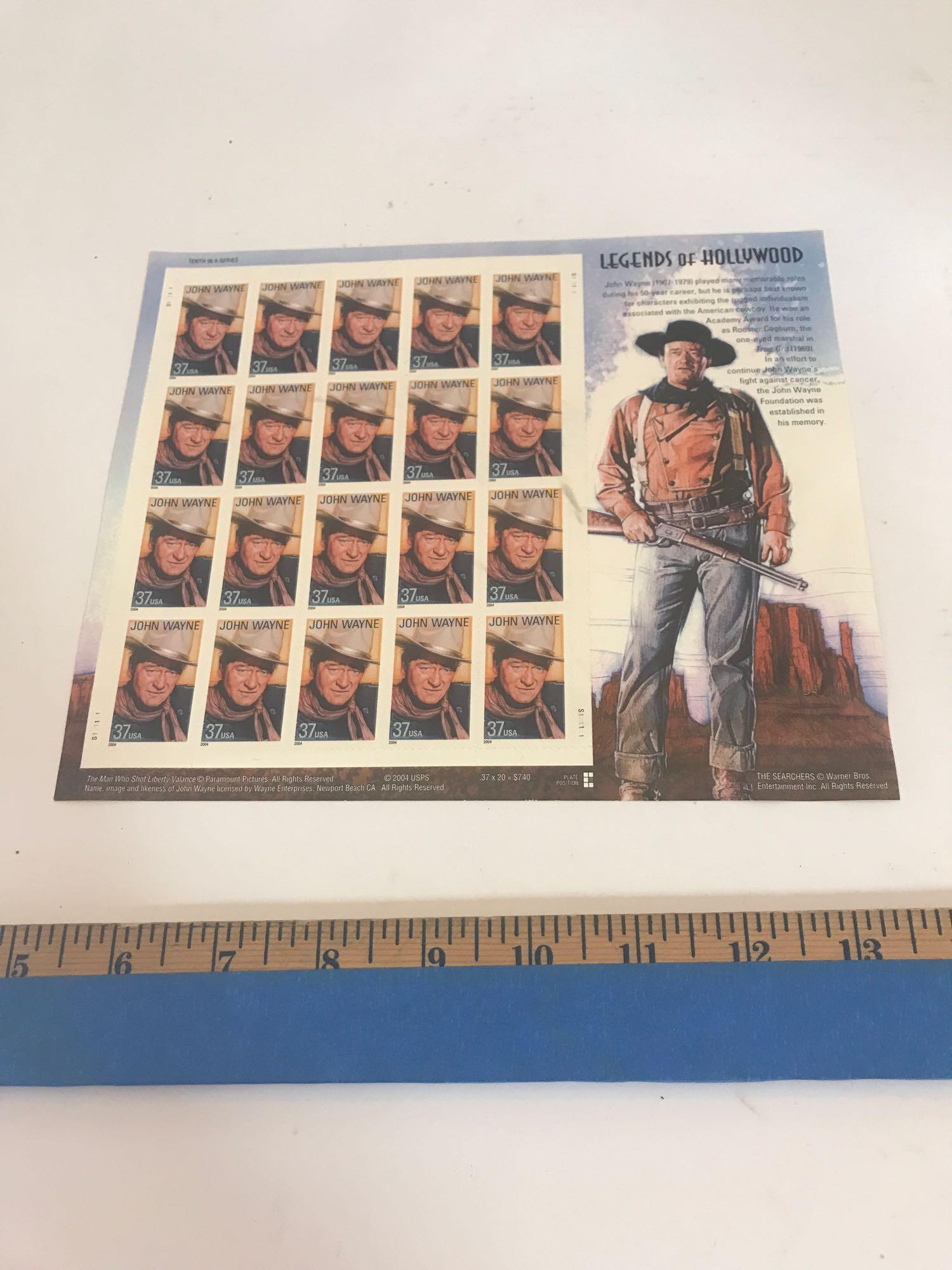 John Wayne Legends Stamp 20 Block