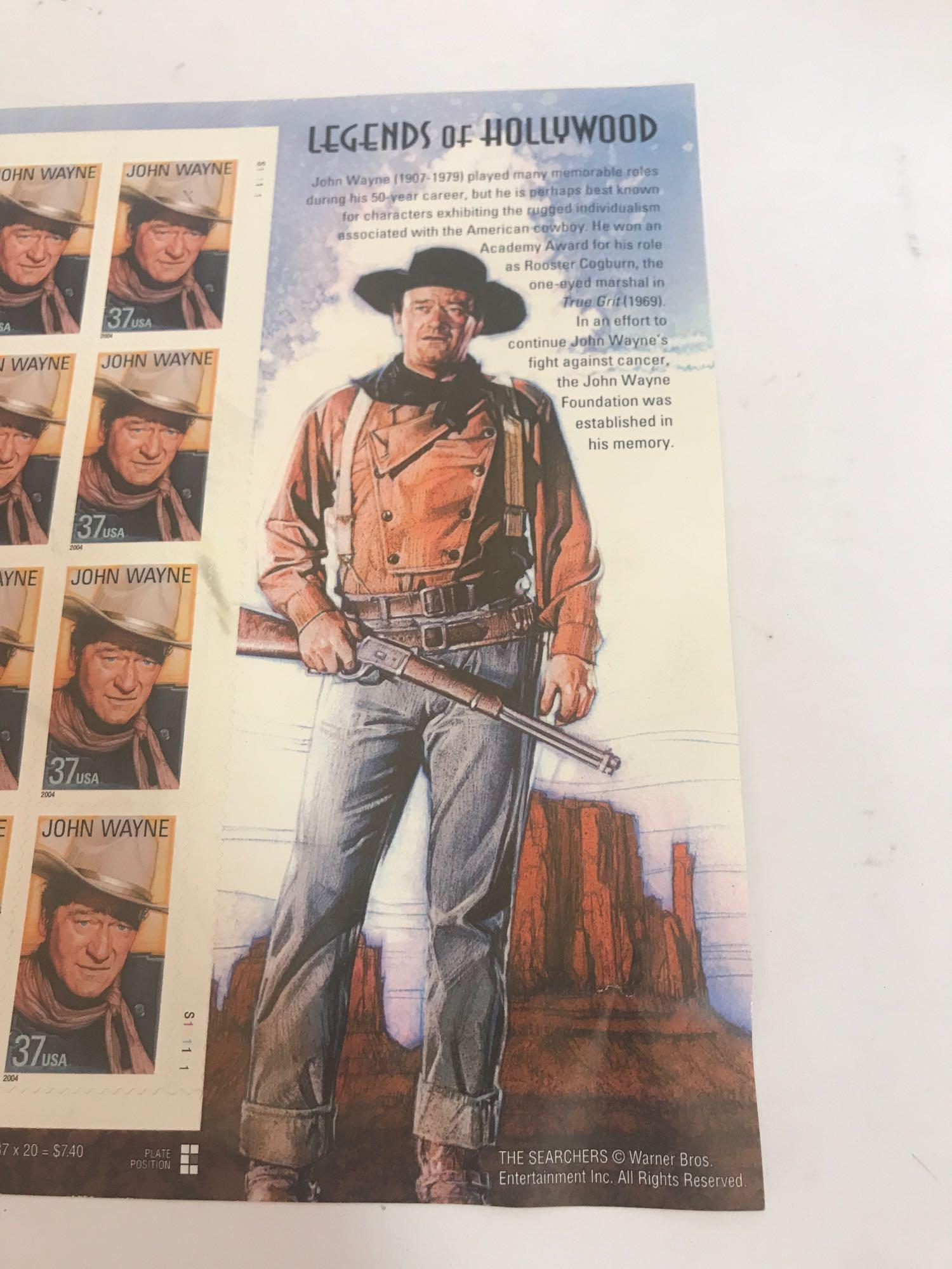 John Wayne Legends Stamp 20 Block