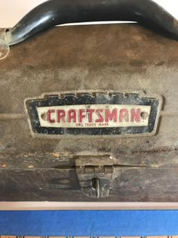 Vintage Craftsman Metal Tool Box 1 Chains