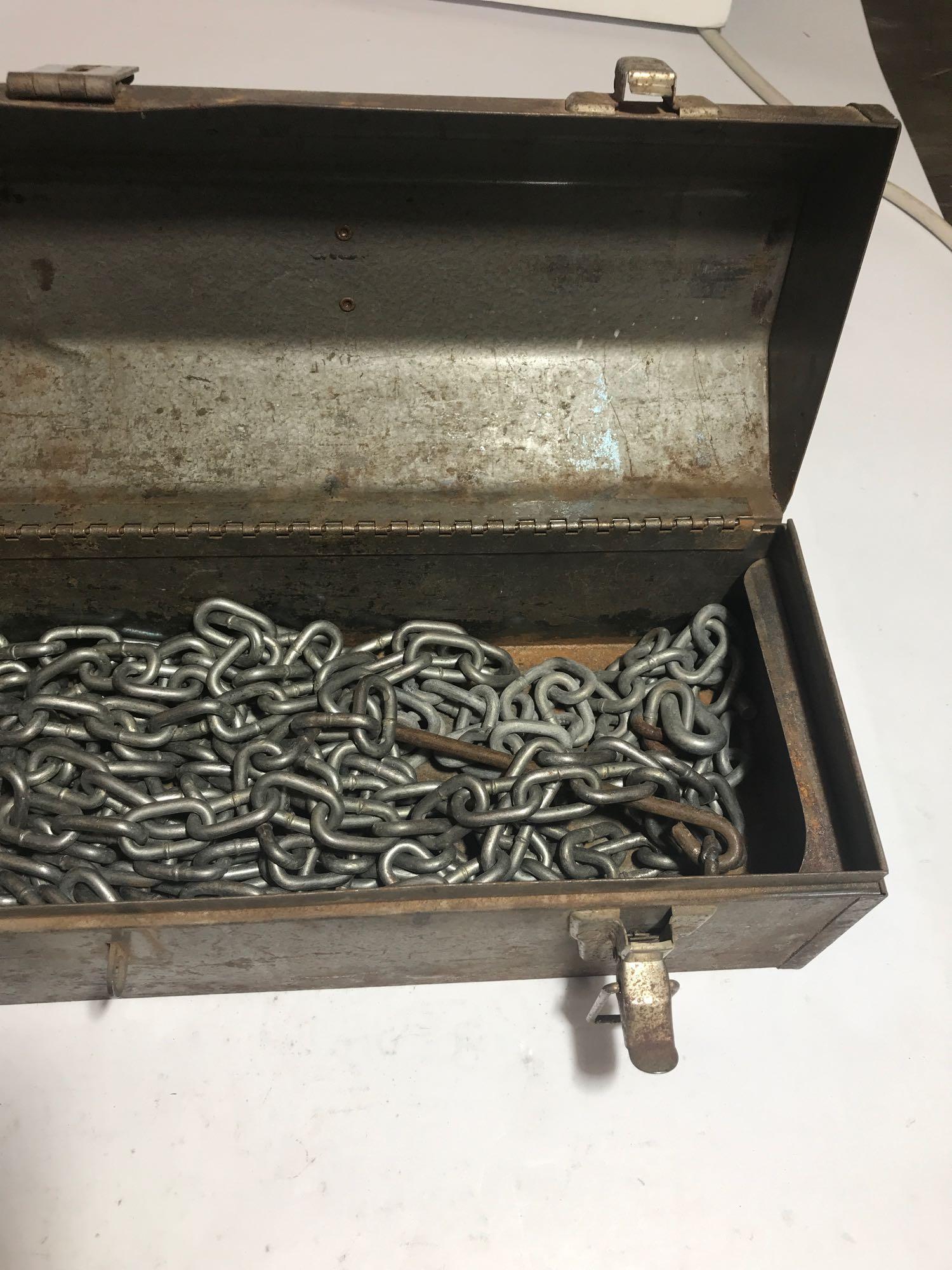 Vintage Craftsman Metal Tool Box 1 Chains