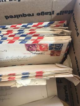 Box Full of Letters With Stamps 1950s-1960s