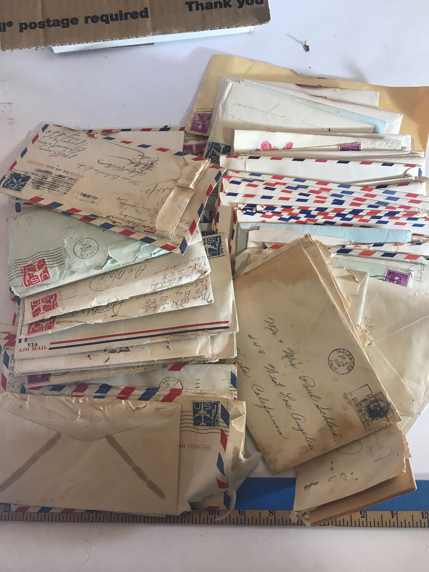 Box Full of Letters With Stamps 1950s-1960s