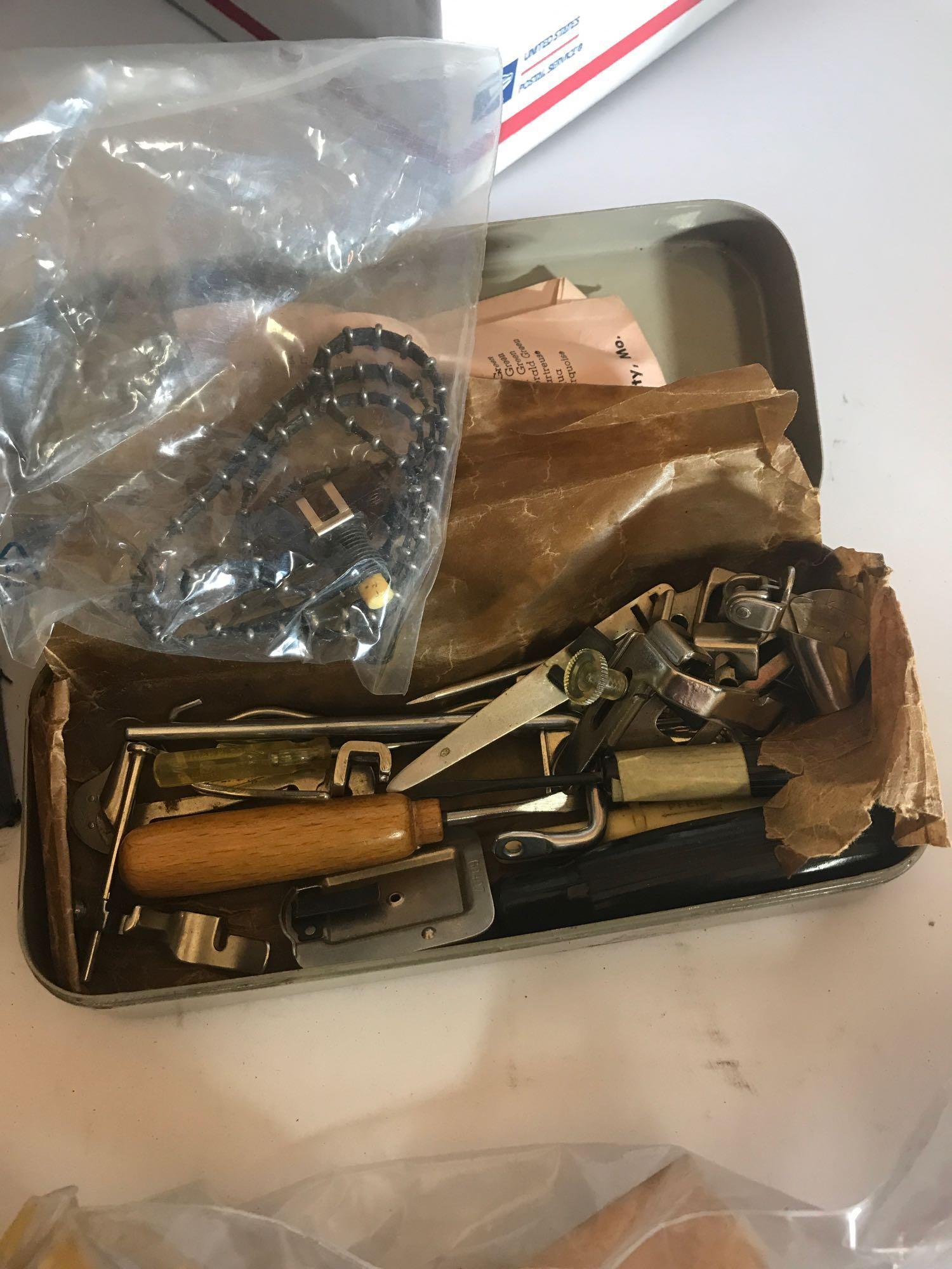 Box Full of Vintage Sewing Supplies