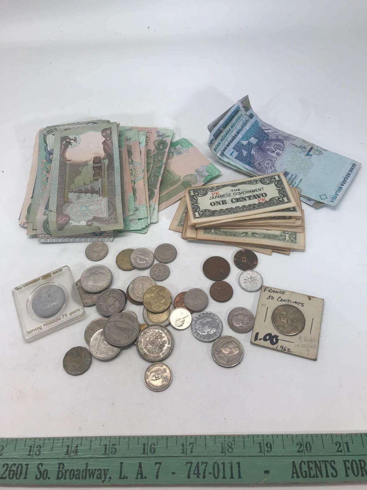 Foreign Money Bills Coins