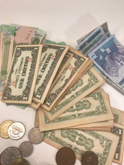 Foreign Money Bills Coins