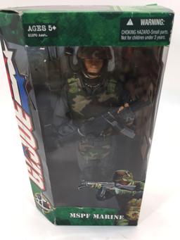 Lot of 2 G.I.JOE Action Figures - MSPF Marine & Marine Desert Sniper - roughly 12in tall