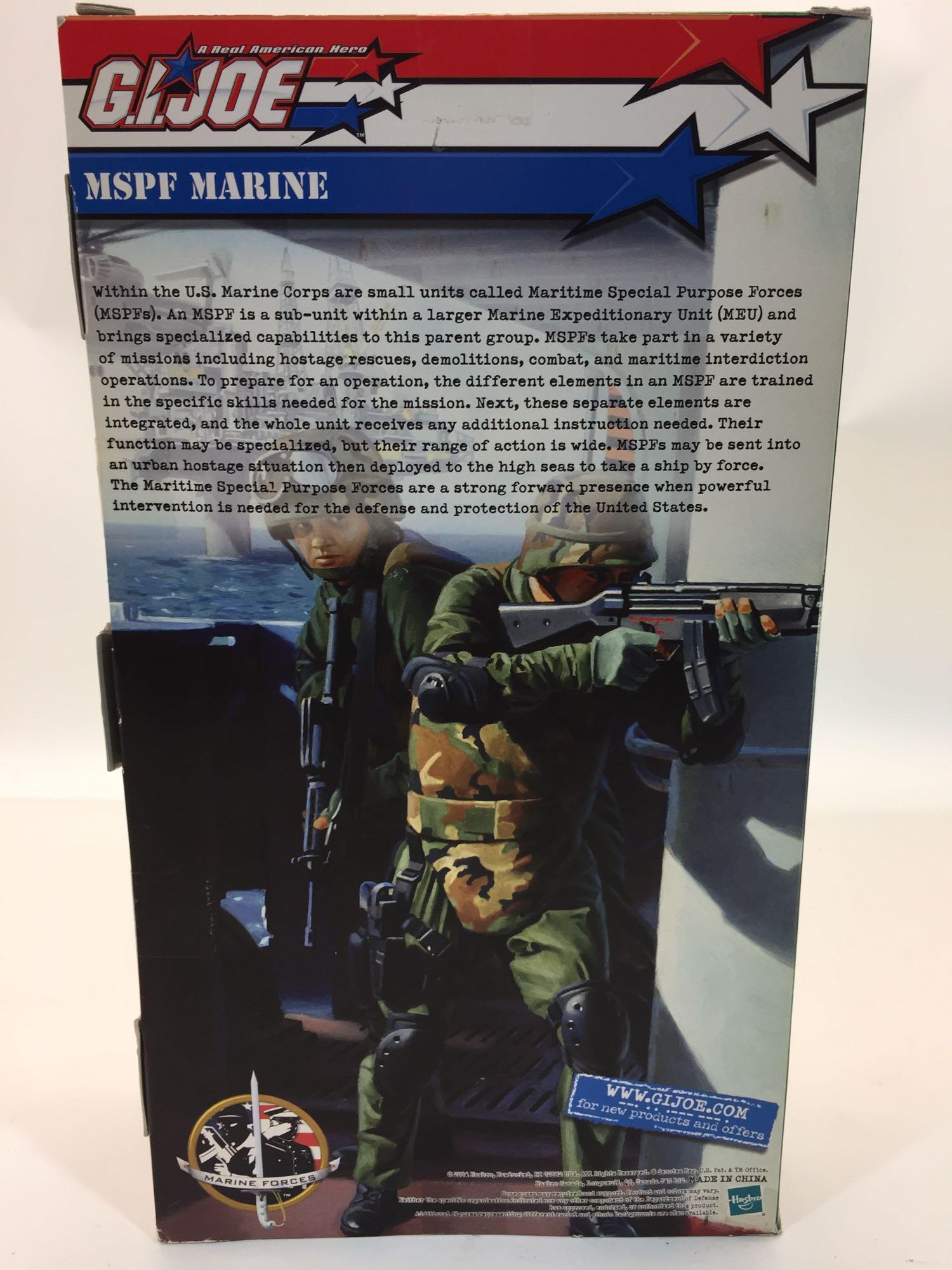 Lot of 2 G.I.JOE Action Figures - MSPF Marine & Marine Desert Sniper - roughly 12in tall