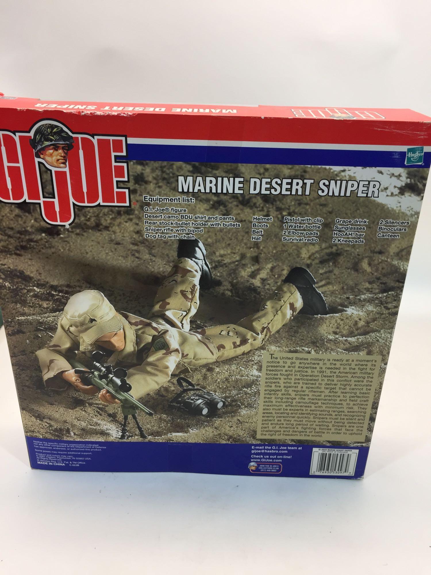 Lot of 2 G.I.JOE Action Figures - MSPF Marine & Marine Desert Sniper - roughly 12in tall