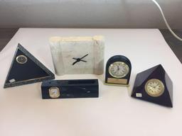 Lot of 5 Desk Clocks