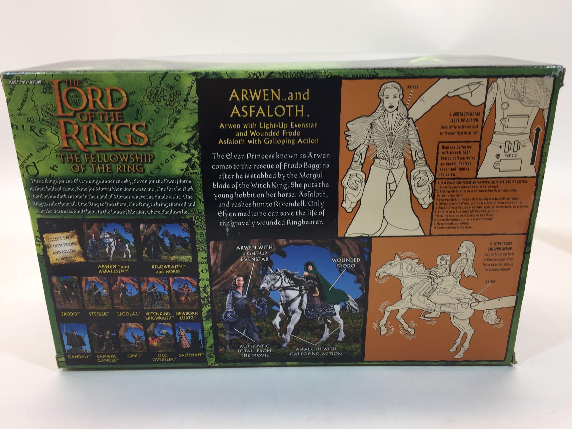 ToyBiz 2001 The Lord of the Rings Movie Series Horse and Rider Set - Arwen and Wounded Frodo
